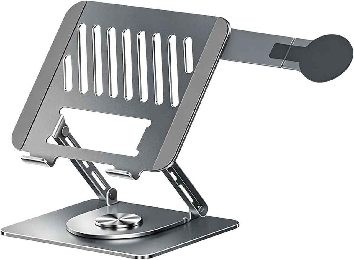 s-zoom.filetakealot-102203916-1.jpg Haiaveng Metal Laptop Stand 360 Rotating Foldable, Magnetic Phone Holder - Image 1