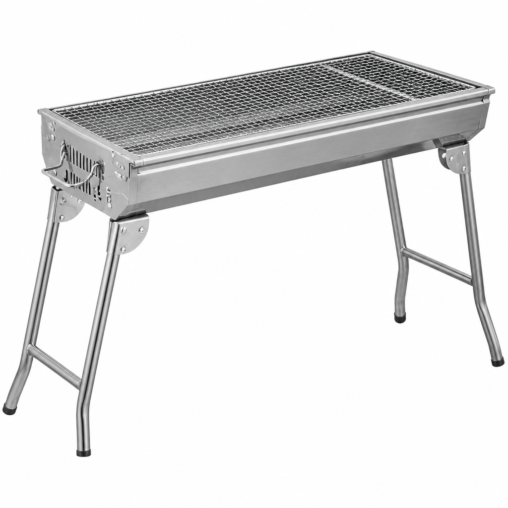 s-zoom.filetakealot-102211224-1.png Stainless Steel Portable Grill 73x33cm Folding Design 70CM Height - Image 1