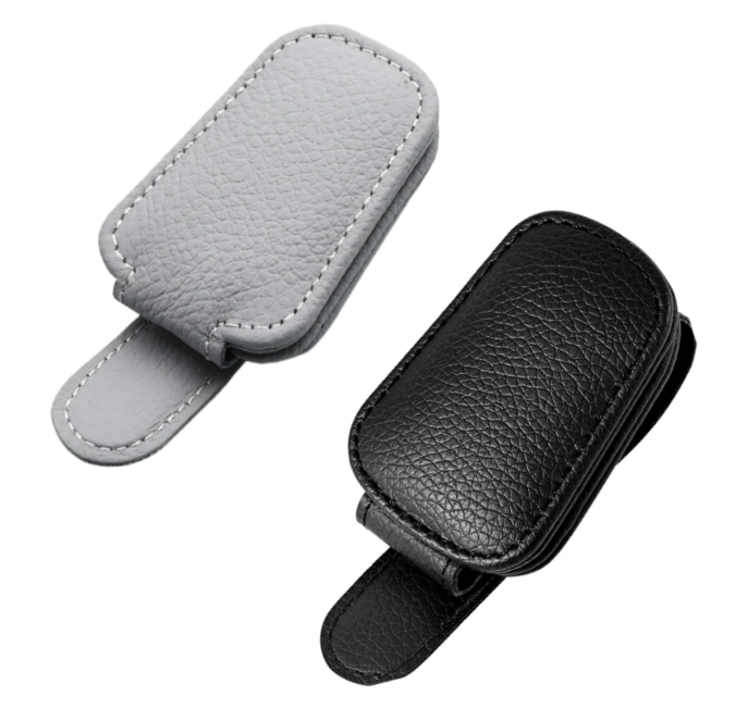 s-zoom.filetakealot-102227726-1.png 2 PCS Multifunctional Car Glasses Holder Leather SunglassesStowing Clip - Image 1