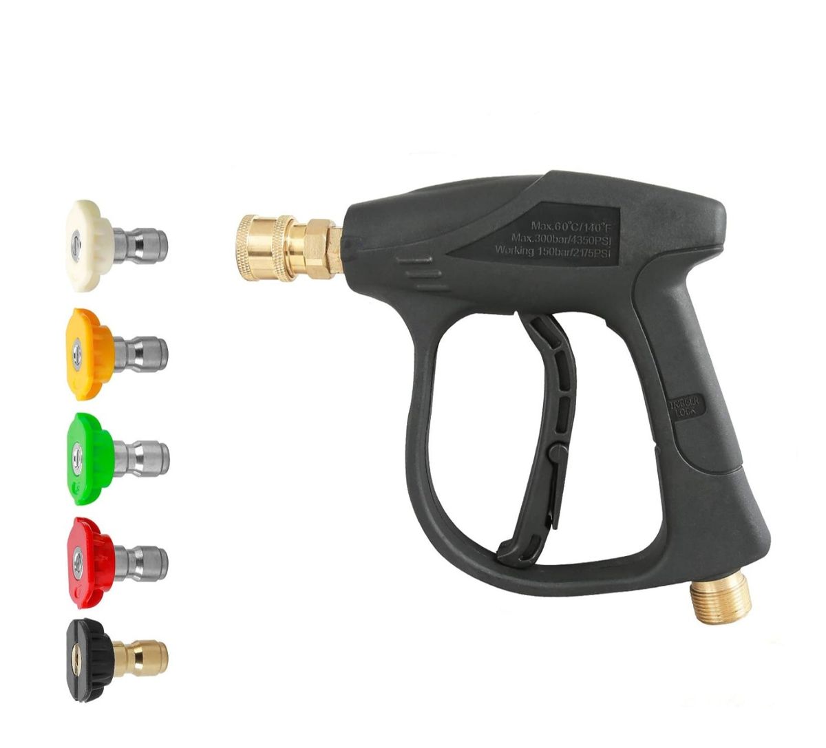 s-zoom.filetakealot-102241788-1.jpg Replacement Pressure Wash Gun | 5 Colour Nozzles M22 Fitting 3000PSI - Image 1