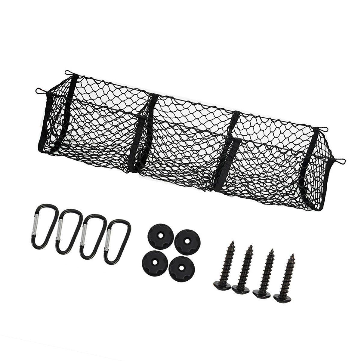 s-zoom.filetakealot-102246679-1.jpg Cargo Net For Car Expandable 3 Pocket Heavy-Duty SUV Cargo Net Organizer - Image 1