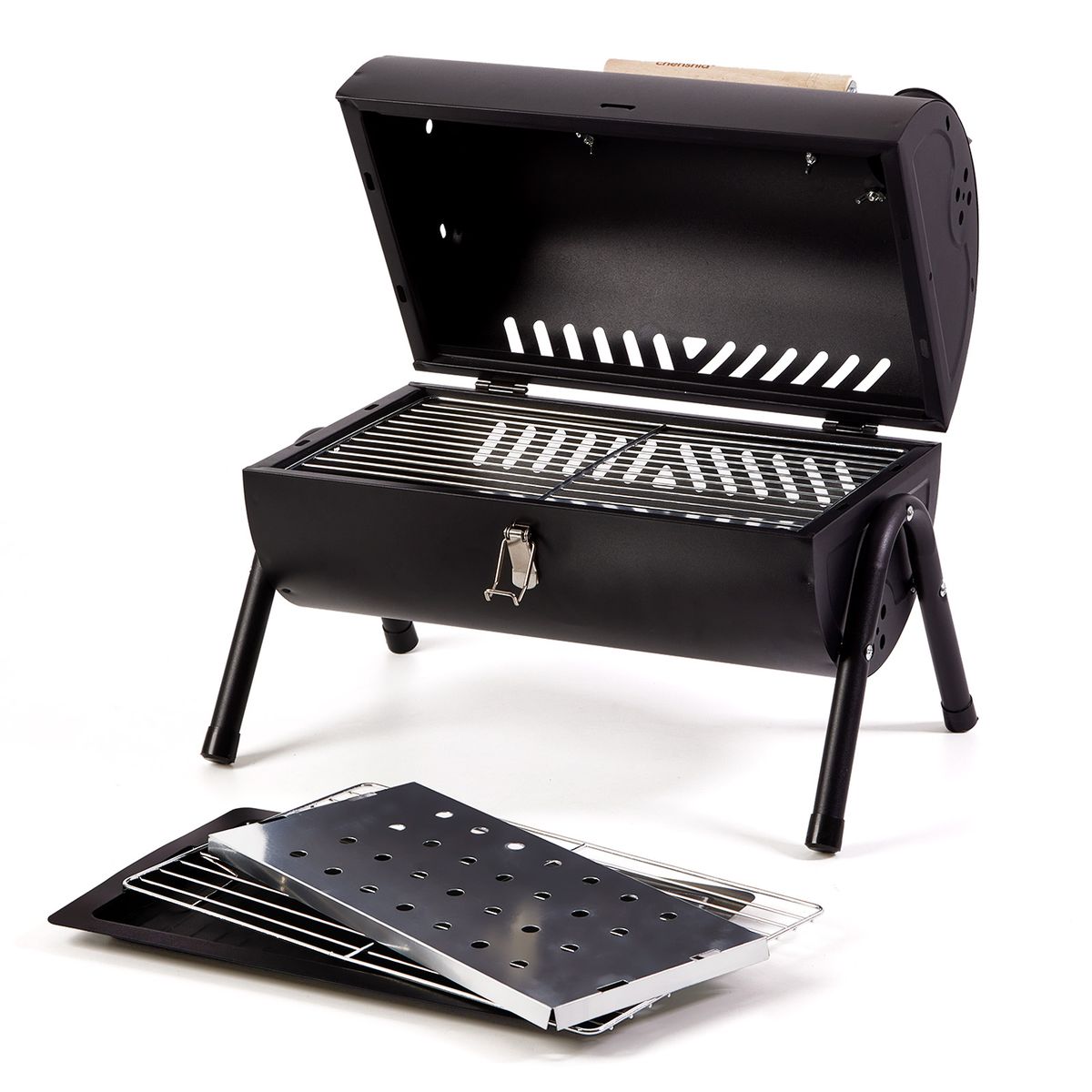 s-zoom.filetakealot-102356651-1.jpg Chenshia Portable Mini Coal Smoker Barrel Braai Grill Folding Braai Stand - Image 1