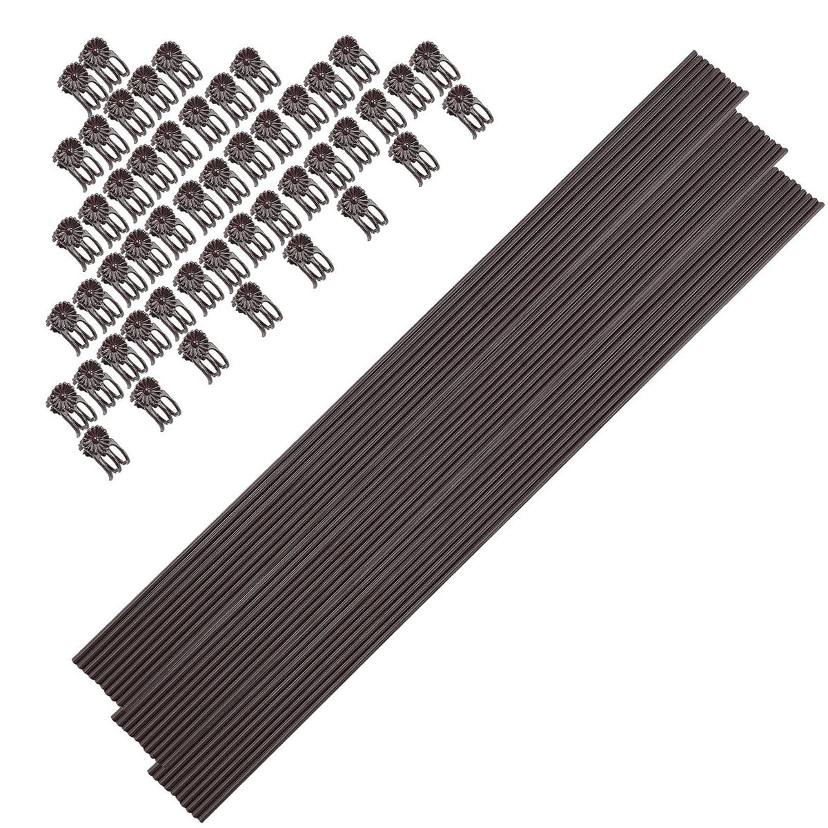 s-zoom.filetakealot-102375301-1.jpg 30 Plastic Coated Orchid Stakes 70cm and 50 Clips - Image 1