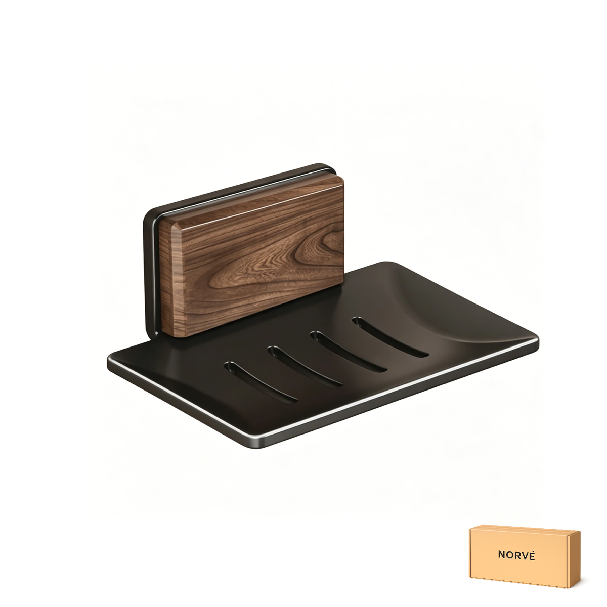 s-zoom.filetakealot-102387399-1.png Norvé Wall-Mounted Soap Holder - Self-Draining Aluminum Soap Dish - Image 1