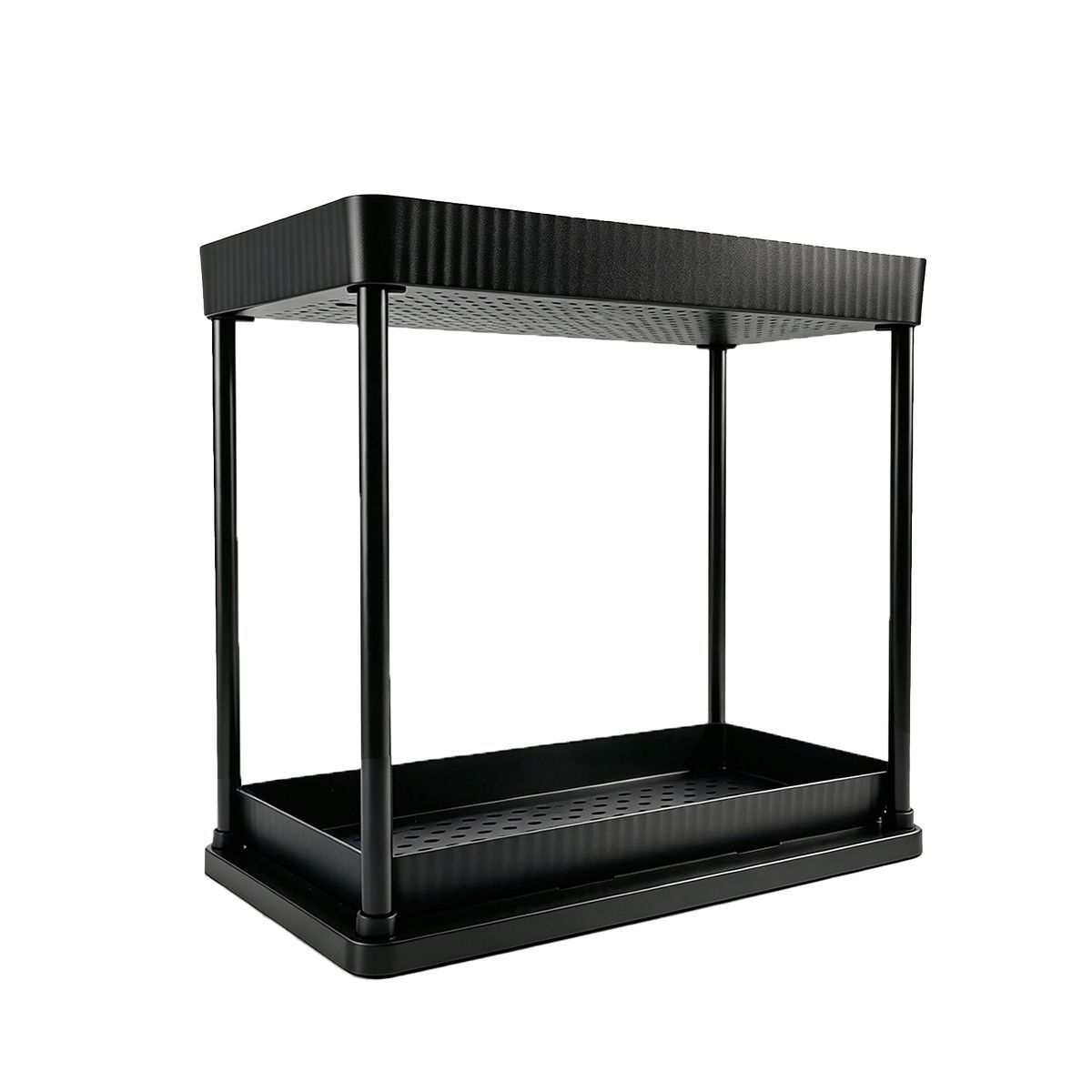 s-zoom.filetakealot-102390034-1.jpg Under Sink Organizer, Pull-out 2-layer Storage Rack, Spice Rack, Black - Image 1