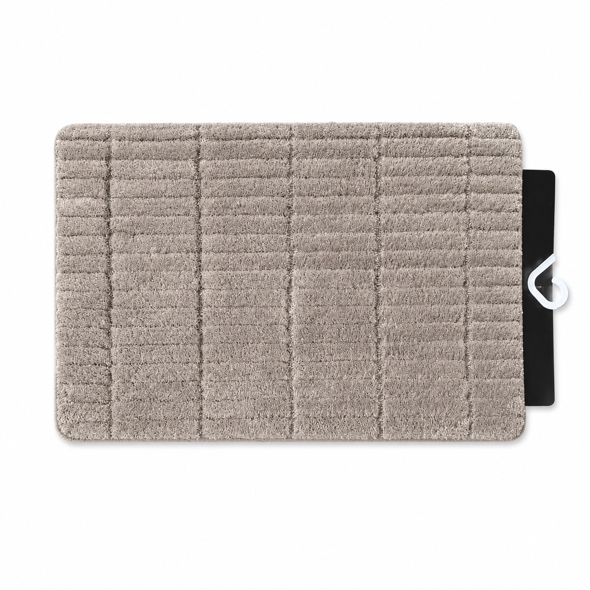 s-zoom.filetakealot-102390850-1.png Danny Home Beige Plush Bath Mat - Ribbed Design 50 x 80cm - Image 1