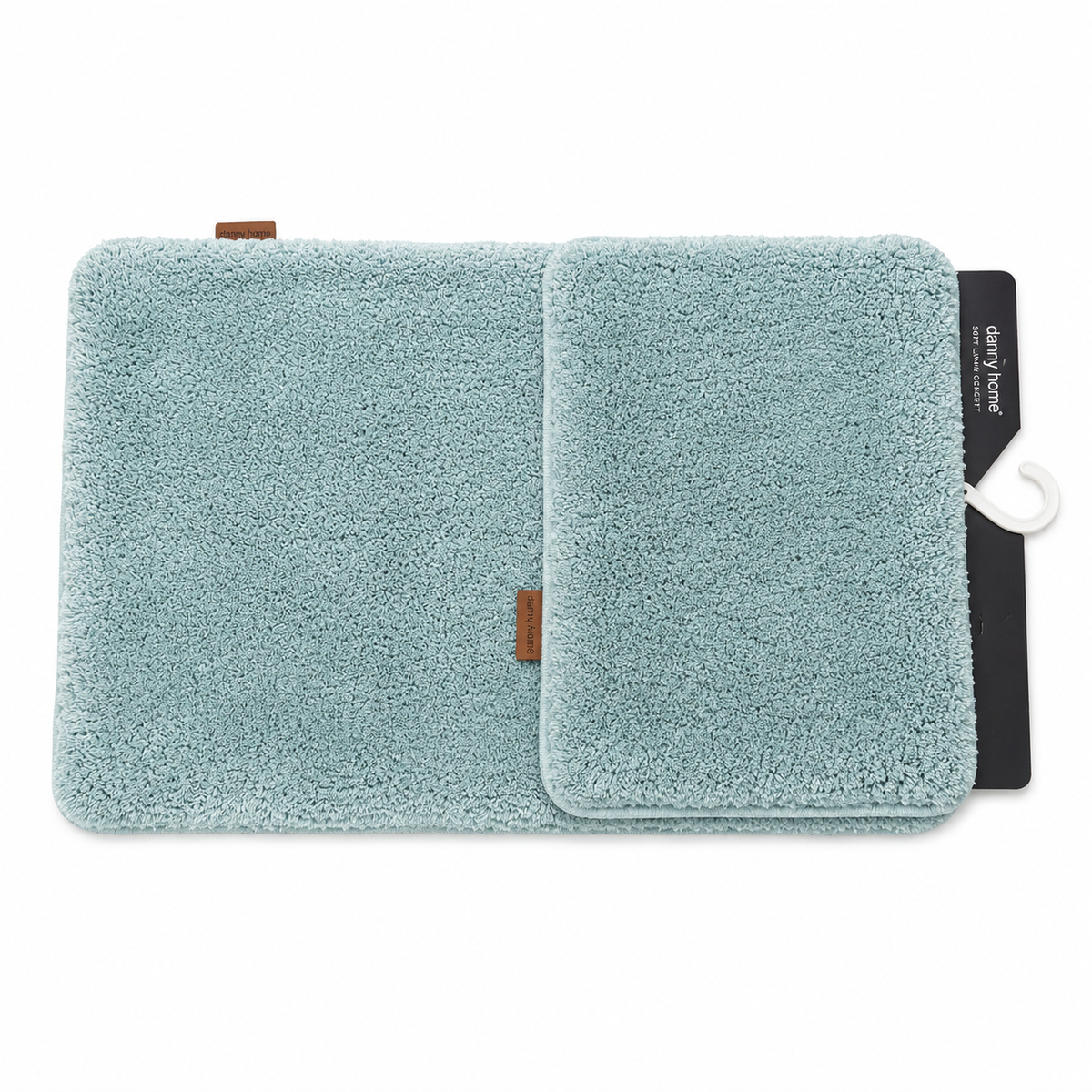 s-zoom.filetakealot-102390972-1.png Danny Home Aqua 2 Piece Plush Bath Mat Set-50 x 80cm+ 50 x 40cm - Image 1