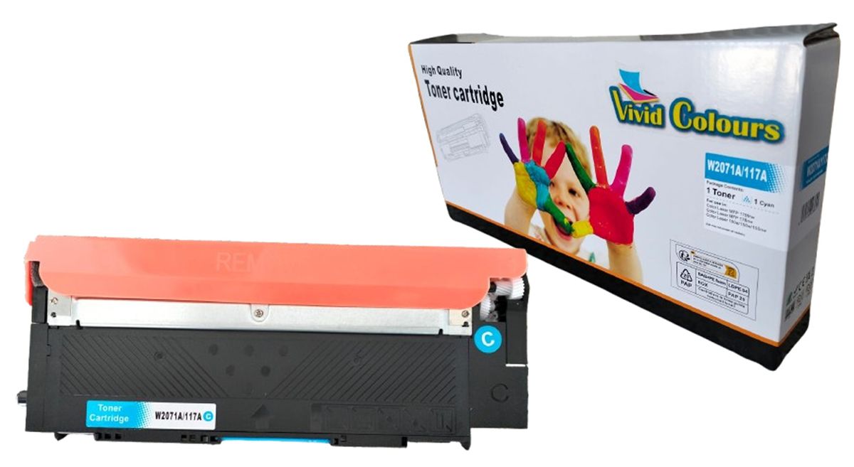 s-zoom.filetakealot-102492813-1.jpg Vivid Colours Compatible WITH - HP 117A / W2071A Cyan Toner Cartridge - Image 1