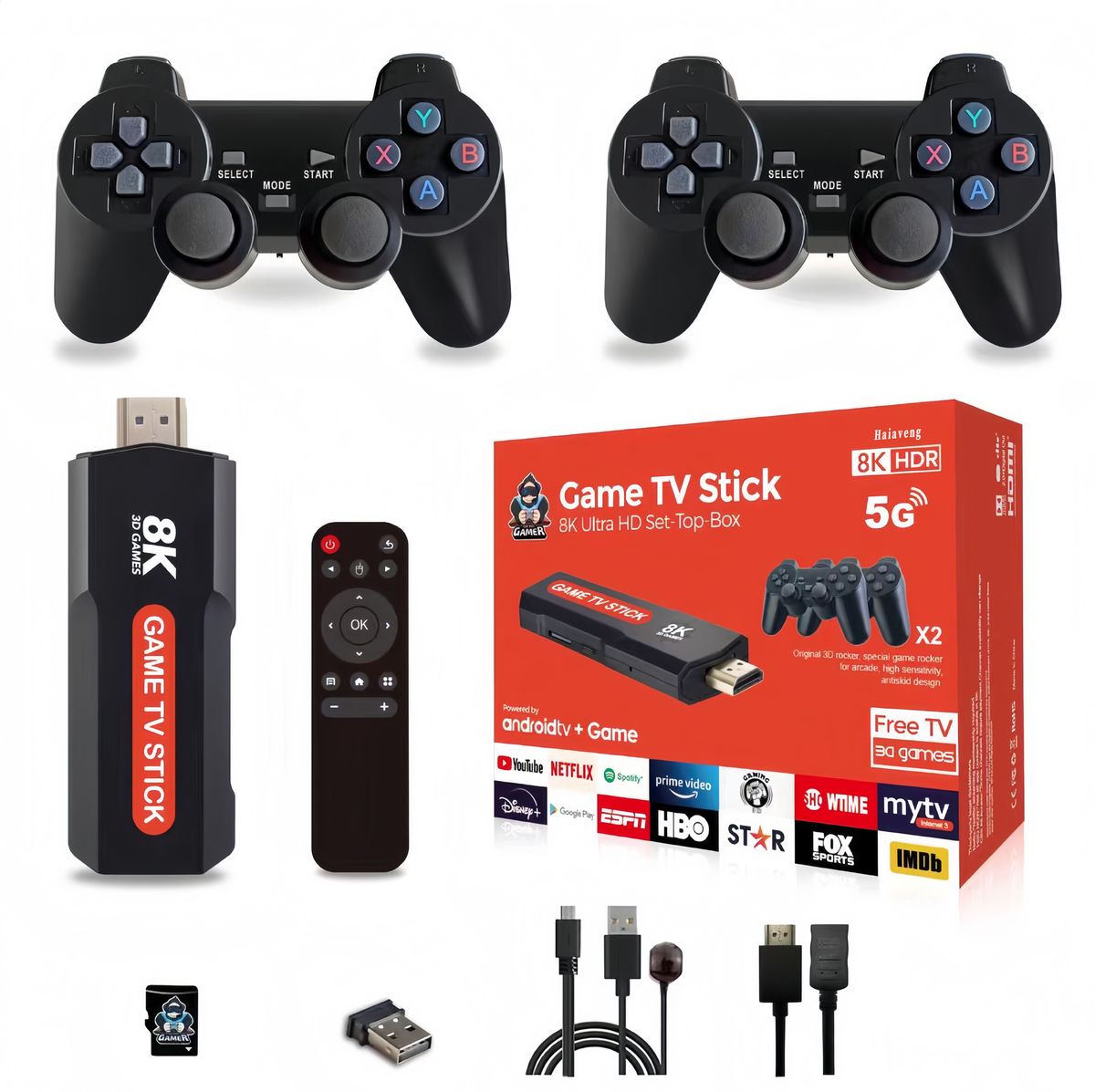 s-zoom.filetakealot-102578529-1.jpg 128G Retro Games Console 8K HDMI,Dual Controllers 40,000 + Games for Gift - Image 1