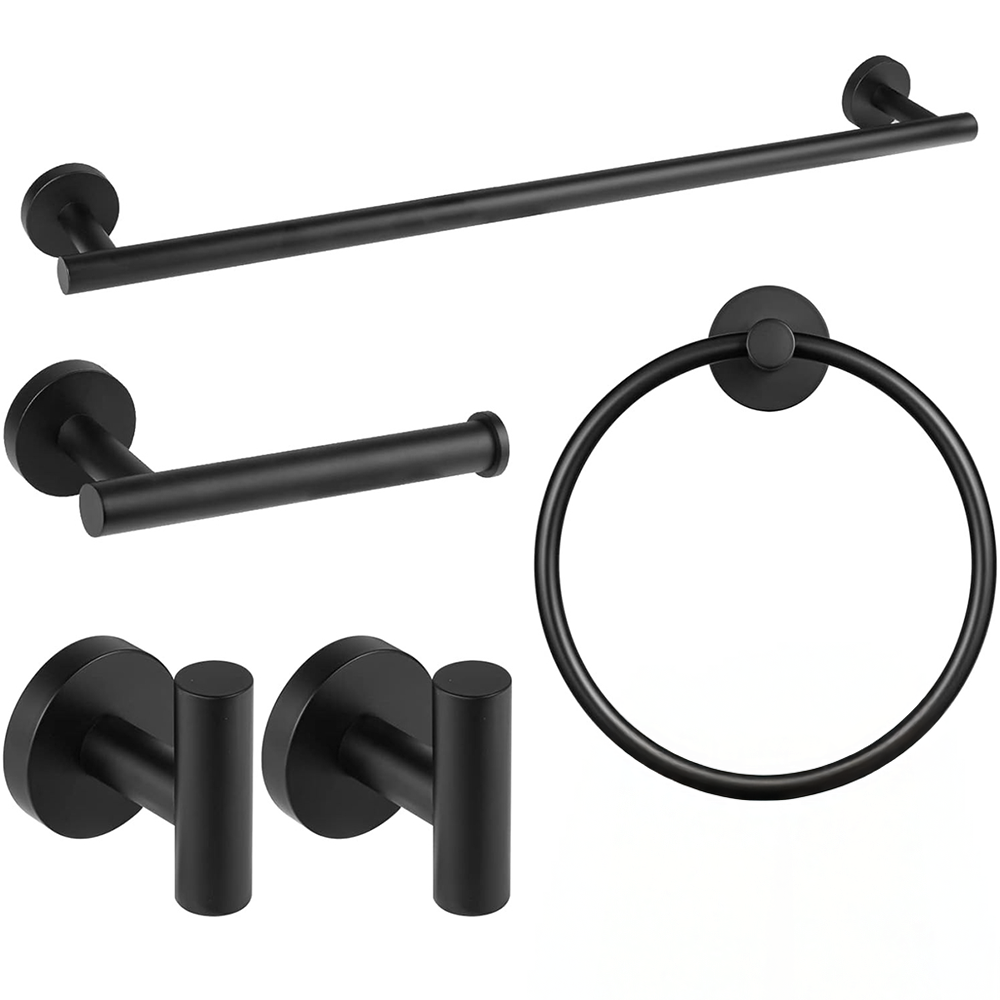 s-zoom.filetakealot-102579899-1.png Towel Rack Set Wall Mount Stainless Steel Bathroom Accessorie Kit Hook - Image 1