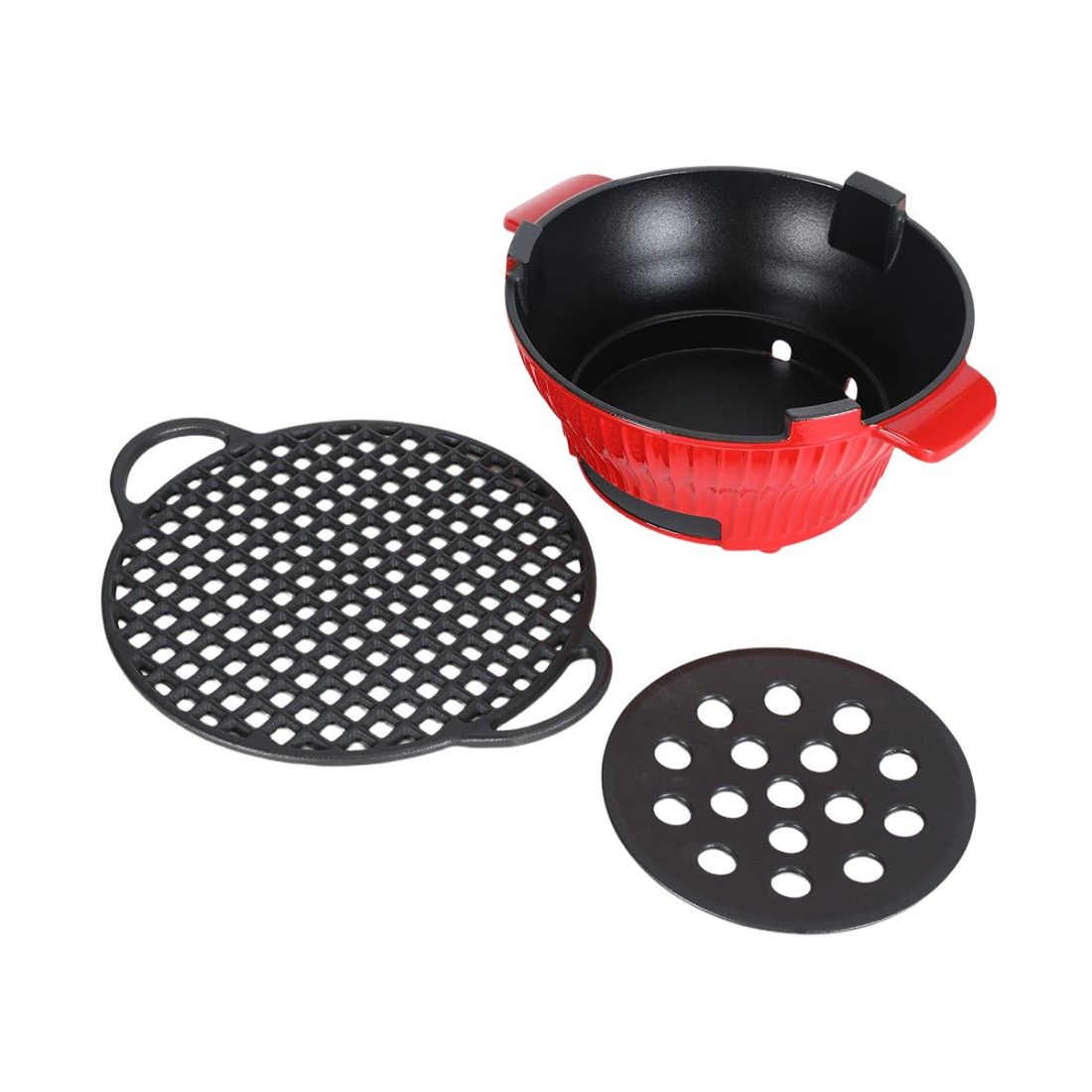 s-zoom.filetakealot-102581625-1.jpg 26cm Enamel Cast Iron Charcoal Grill Furnace Set - Image 1