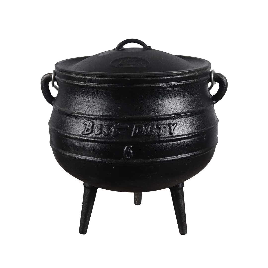 s-zoom.filetakealot-102615504-1.png Best Duty Cast Iron Potjie 3-leg 13.5L (Size 6) - Image 1