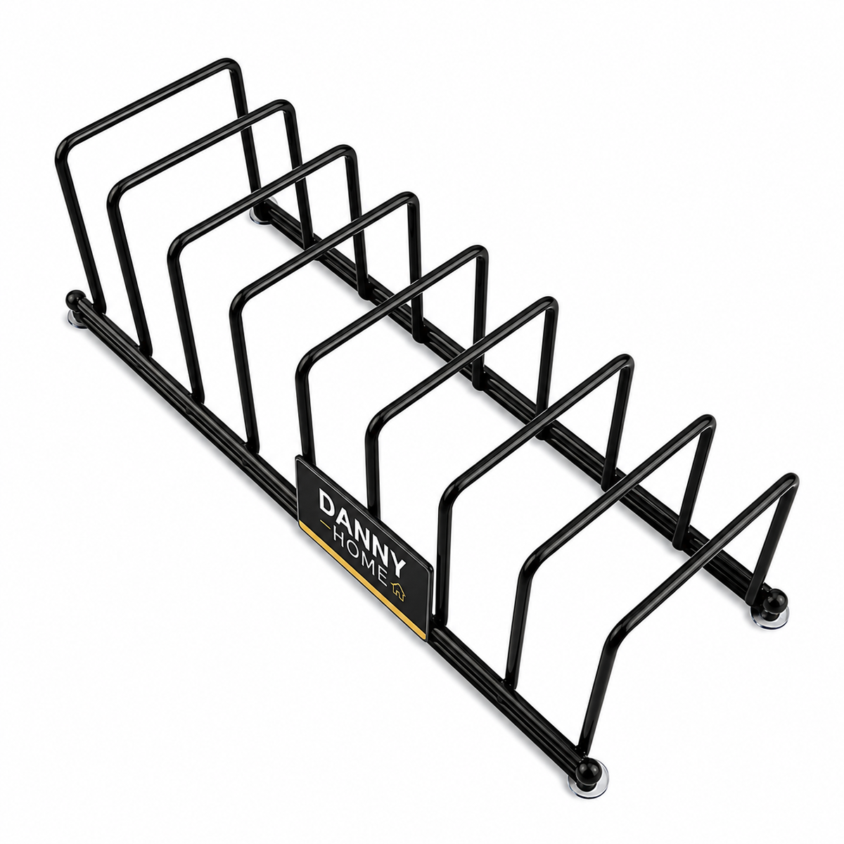 s-zoom.filetakealot-102641526-1.png Danny Home Black Multi-Purpose Pot Lid and Plate Draining Rack - Image 1