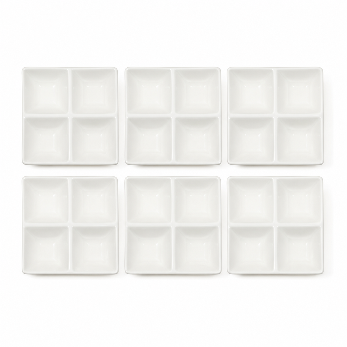 s-zoom.filetakealot-102650844-1.png Danny Home 6-Piece White Ceramic 4-Section Condiment Dish Set - Image 1