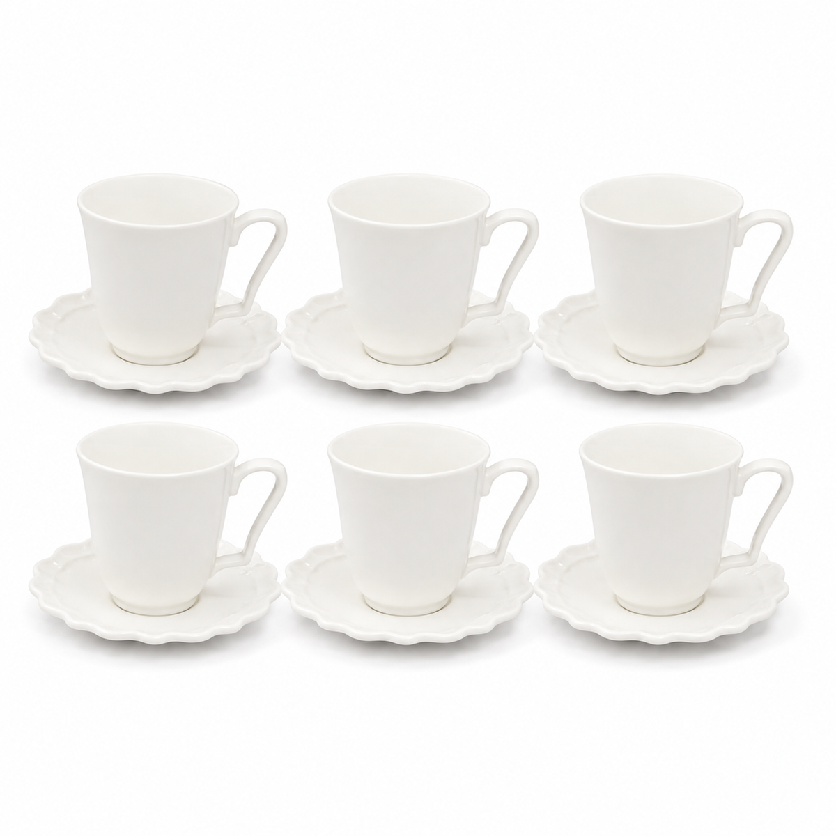 s-zoom.filetakealot-102650903-1.png Danny Home 12-Piece White Bone China Cup and Saucer Set - 200ml - Image 1