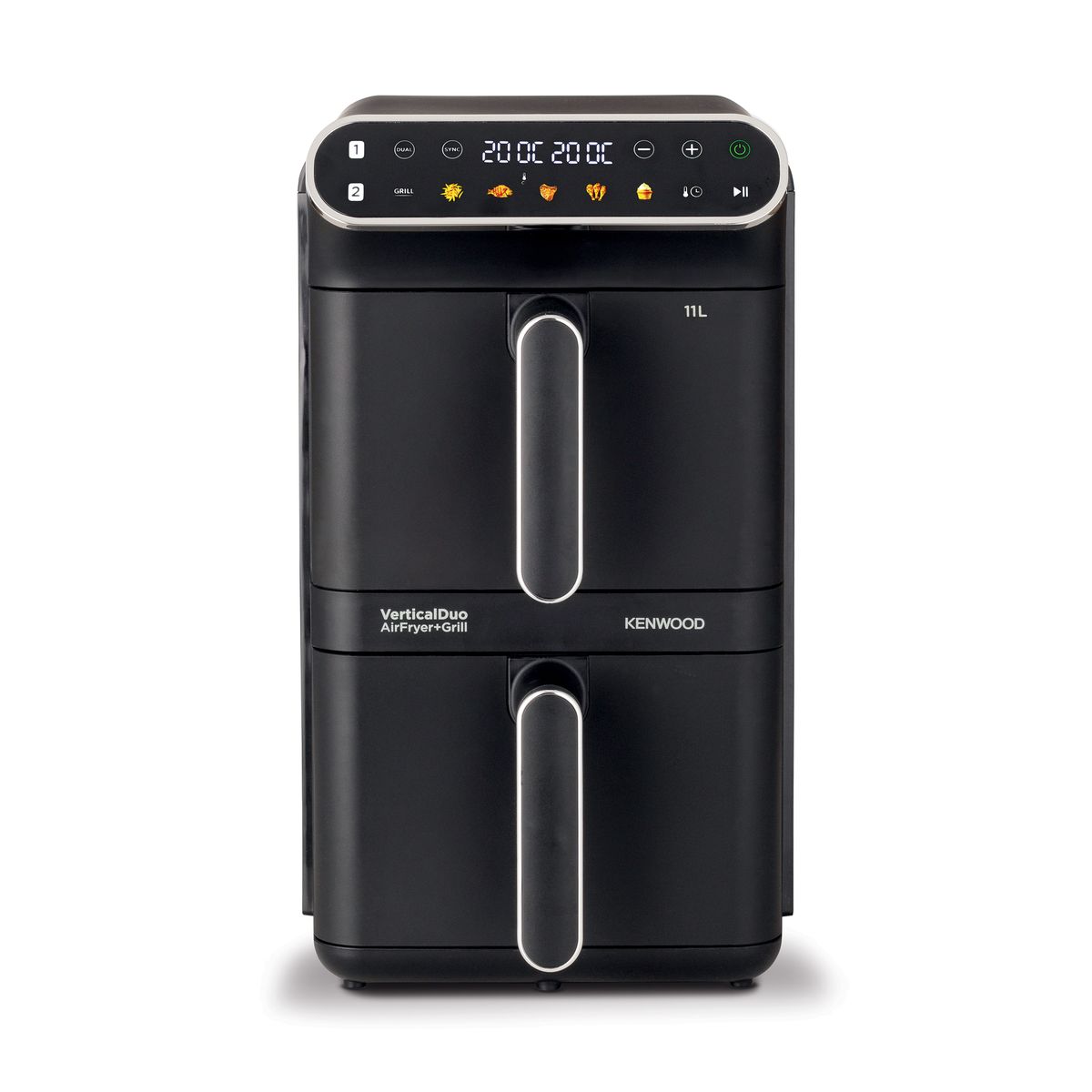 s-zoom.filetakealot-102739141-1.jpg Kenwood - Vertical Air fryer + Grill Duo Digital 2 x 5,5L - HFV11.000BK - Image 1