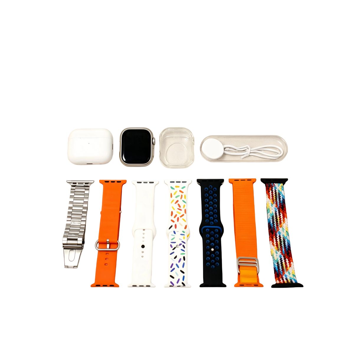 s-zoom.filetakealot-102775898-1.jpg Smart Watch Gift Bundle with TWS Earphones, 7 Styles Watch Straps - Image 1