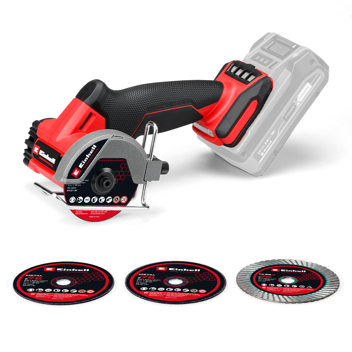 s-zoom.filetakealot-102785467-1.png EINHELL - Cordless Cut-Off Grinder TP-CO 18/76-C Li BL - Solo - Image 1