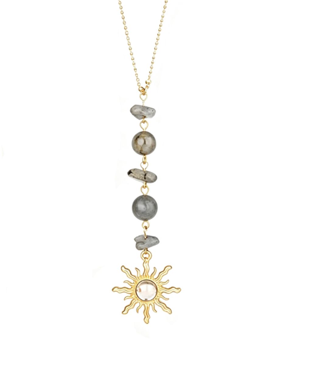 s-zoom.filetakealot-102825126-1.jpg Bohemian Style Hanging Sun Car Decoration - Healing Crystal Stone Ornament - Image 1