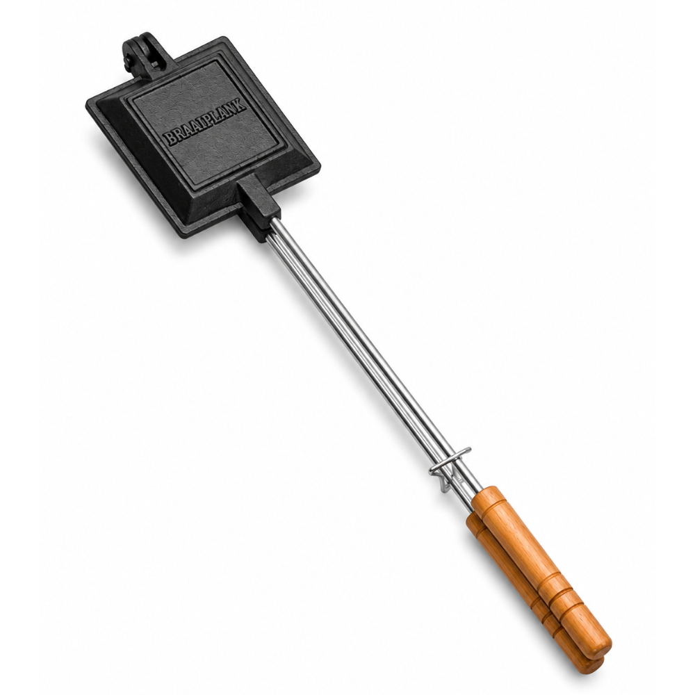 s-zoom.filetakealot-102825208-1.png BraaiPlank Single Cast Iron Jaffle Maker with Wooden Handles - Image 1