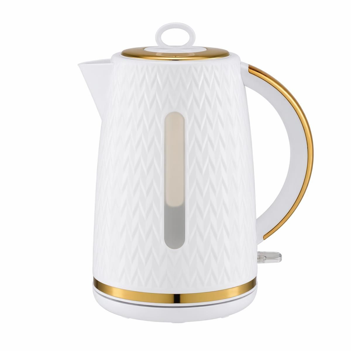 s-zoom.filetakealot-102838216-1.jpg 1.7L White-Gold Electric Kettle, 2000W Fast Boil, Auto Shut-Off &Anti-Scald - Image 1