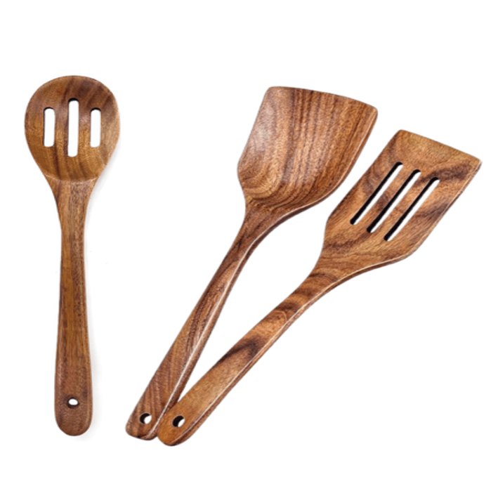 s-zoom.filetakealot-102838444-1.png Nonstick Kitchen Utensils Set Smooth Finish Wood Spatulas - Image 1
