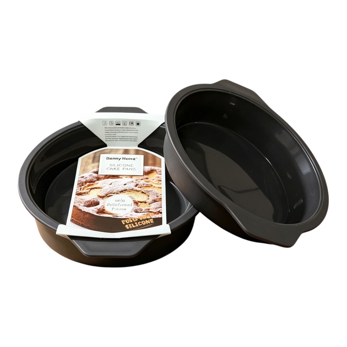 s-zoom.filetakealot-102867721-1.jpg Danny Home Set of 2 Round Silicone Cake Pans- DH3471-FG - Image 1