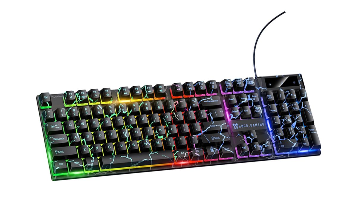 s-zoom.filetakealot-102883101-1.jpg Hoco.GM701 Wired USB Gaming Keyboard 104-Key Rainbow Backlit - Image 1