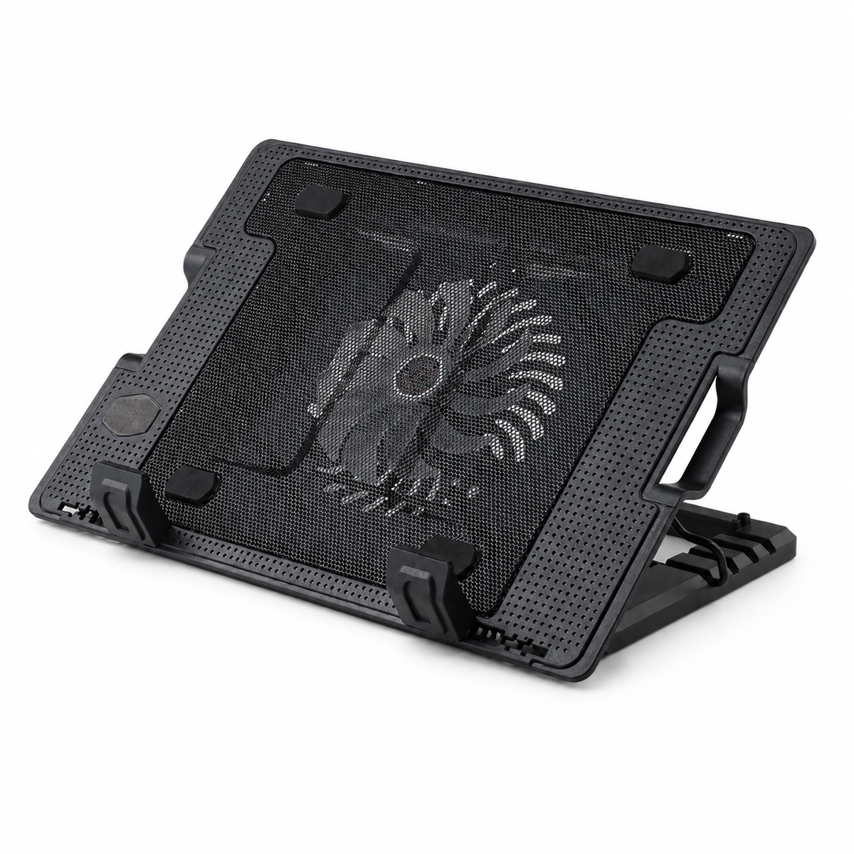 s-zoom.filetakealot-102884903-1.png Adjustable Laptop Cooling Pad with Large Fan - Black - Image 1