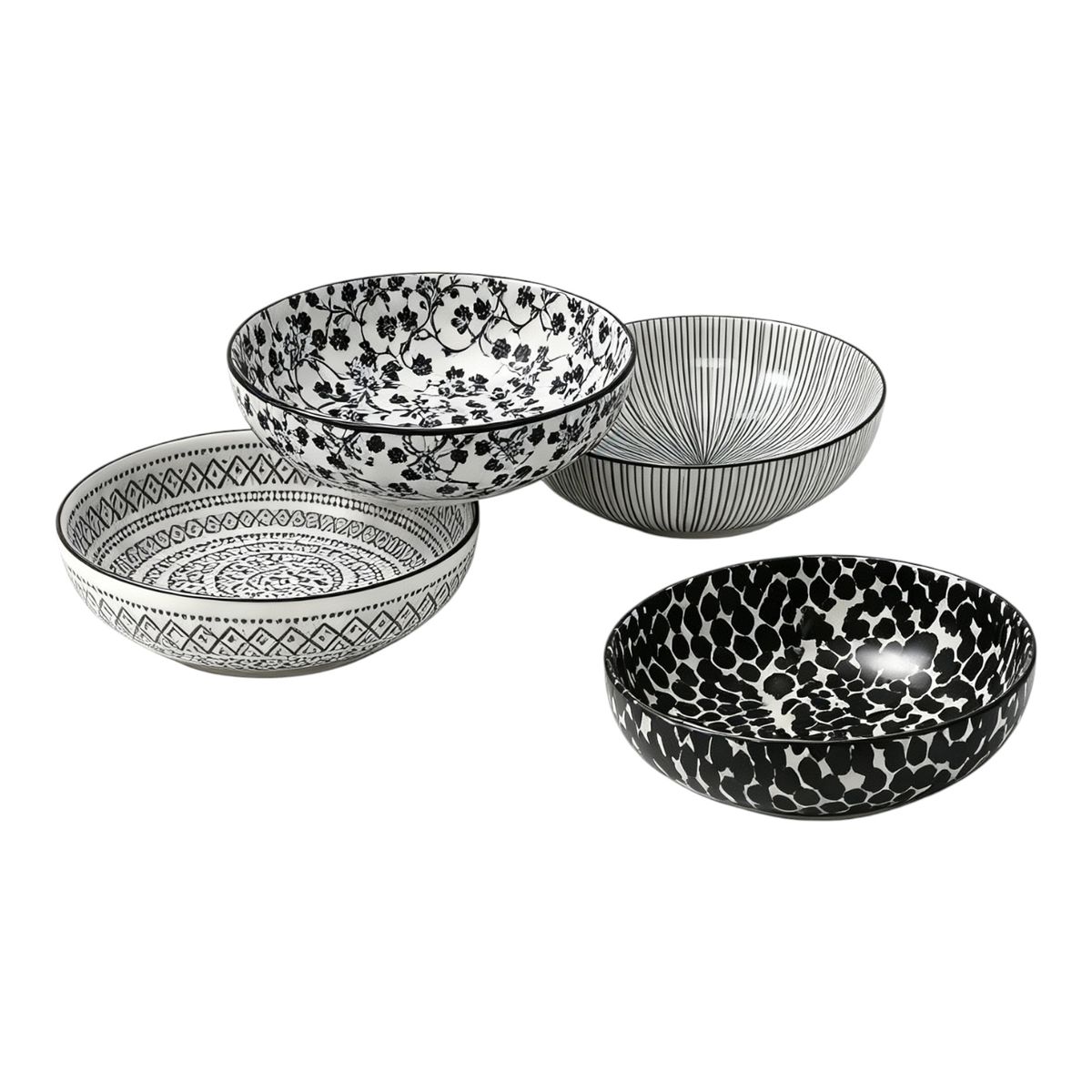 s-zoom.filetakealot-102887635-1.jpg Danny home 21cm Assorted Pattern Porcelain Soup Plate Set of 4-SE-009 - Image 1