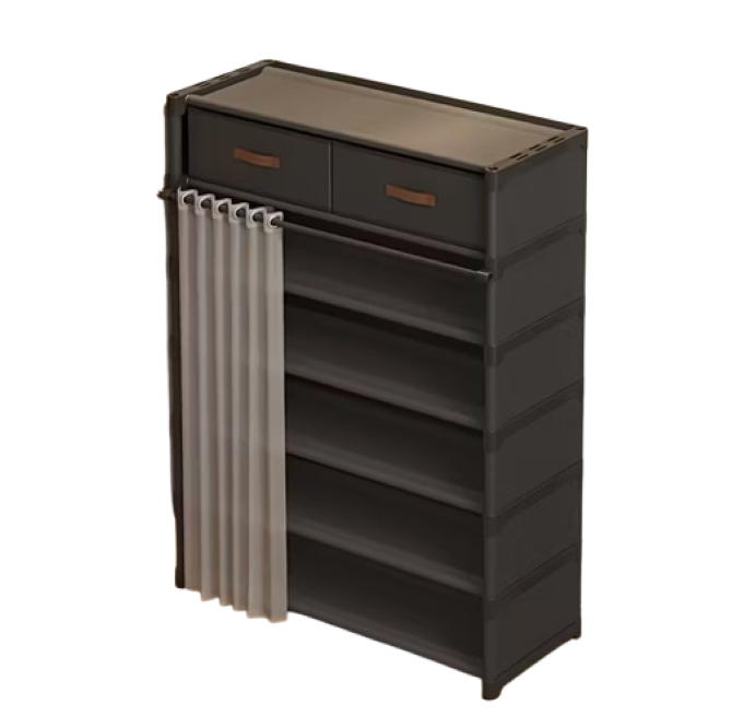 s-zoom.filetakealot-102887747-1.png Expees - Multi-Layer Shoe Storage Rack With Drawers -Dustproof Door Cover - Image 1