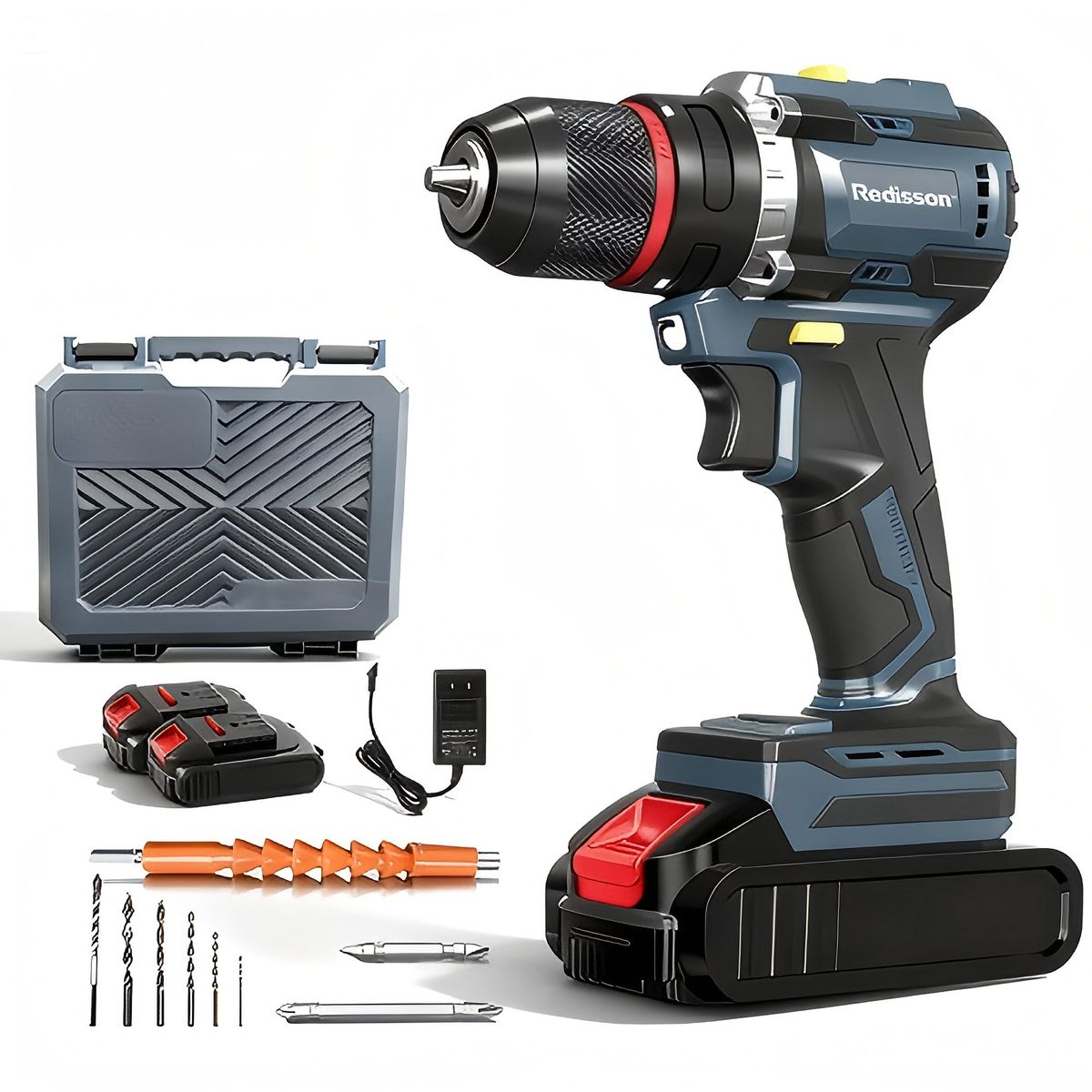 s-zoom.filetakealot-102915365-1.jpg 21V Cordless Brushless Power Drill Set 3/8-Inch Chuck 3 Ah Battery - Image 1