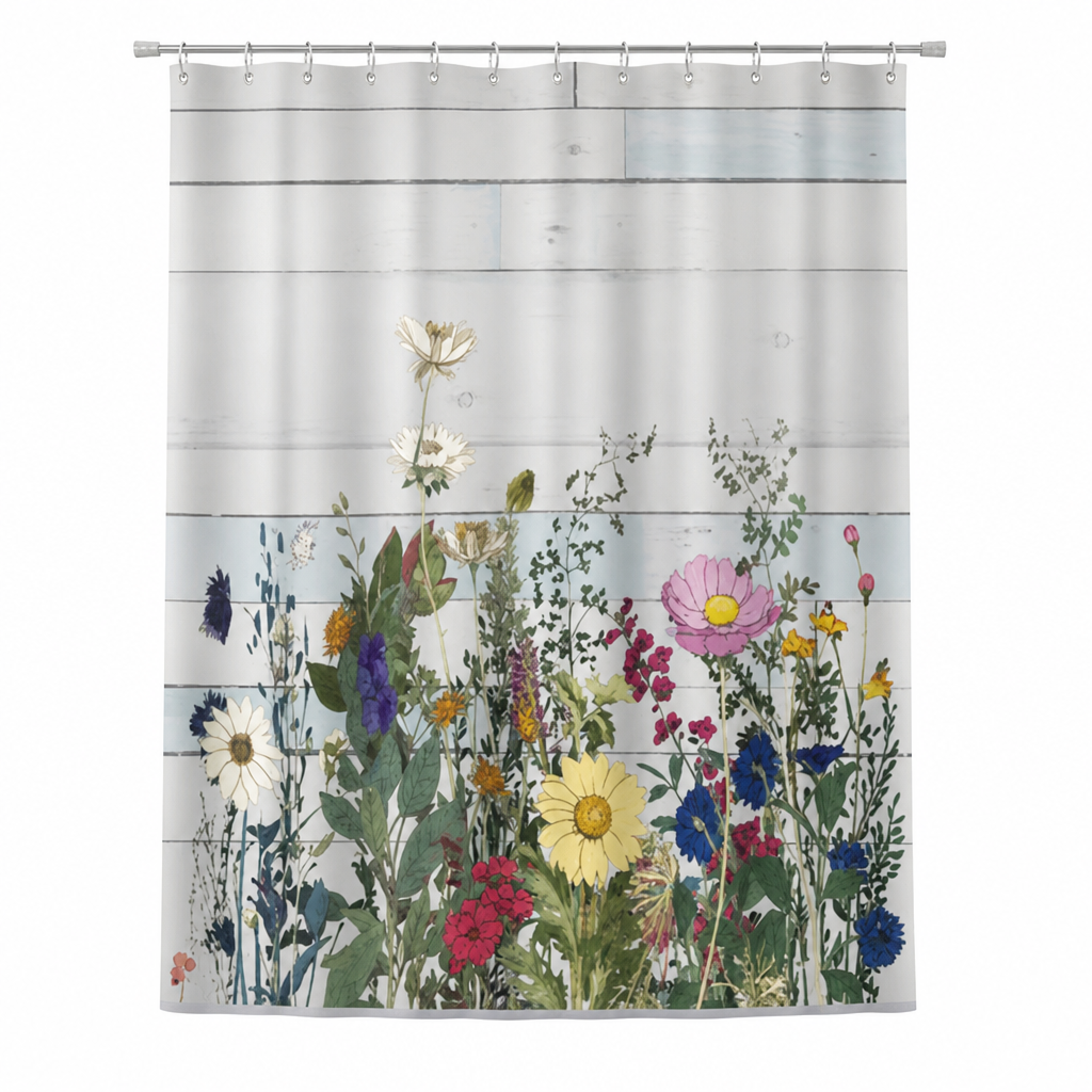 s-zoom.filetakealot-102917350-1.png Shower Curtain 180 x 200 cm, Decorative Print, Soft Fabric, Metal Grommets - Image 1