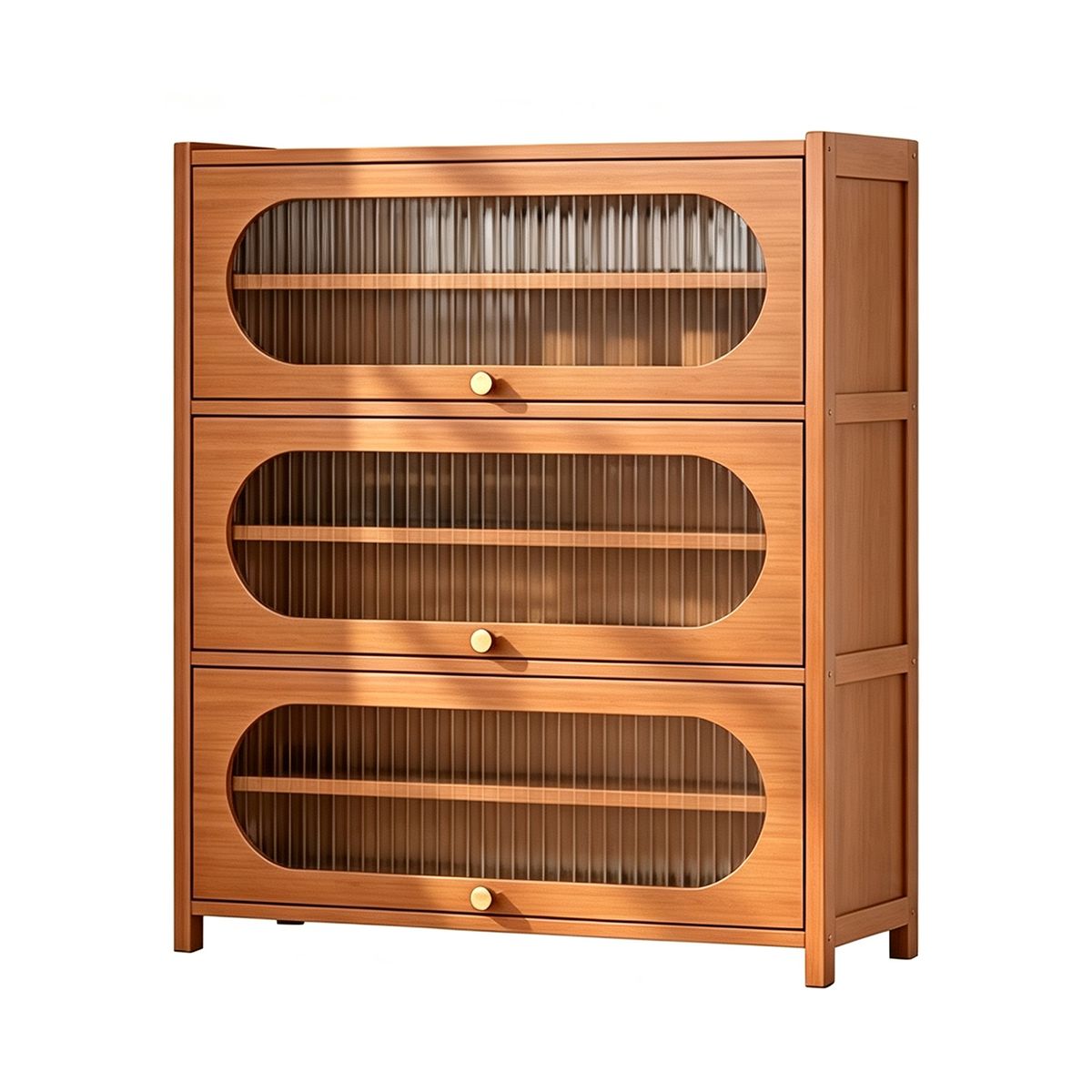 s-zoom.filetakealot-103043025-1.jpg 7 Tier Bamboo Shoe Cabinet With Doors Multi Layer Shoe Storage Rack - Image 1
