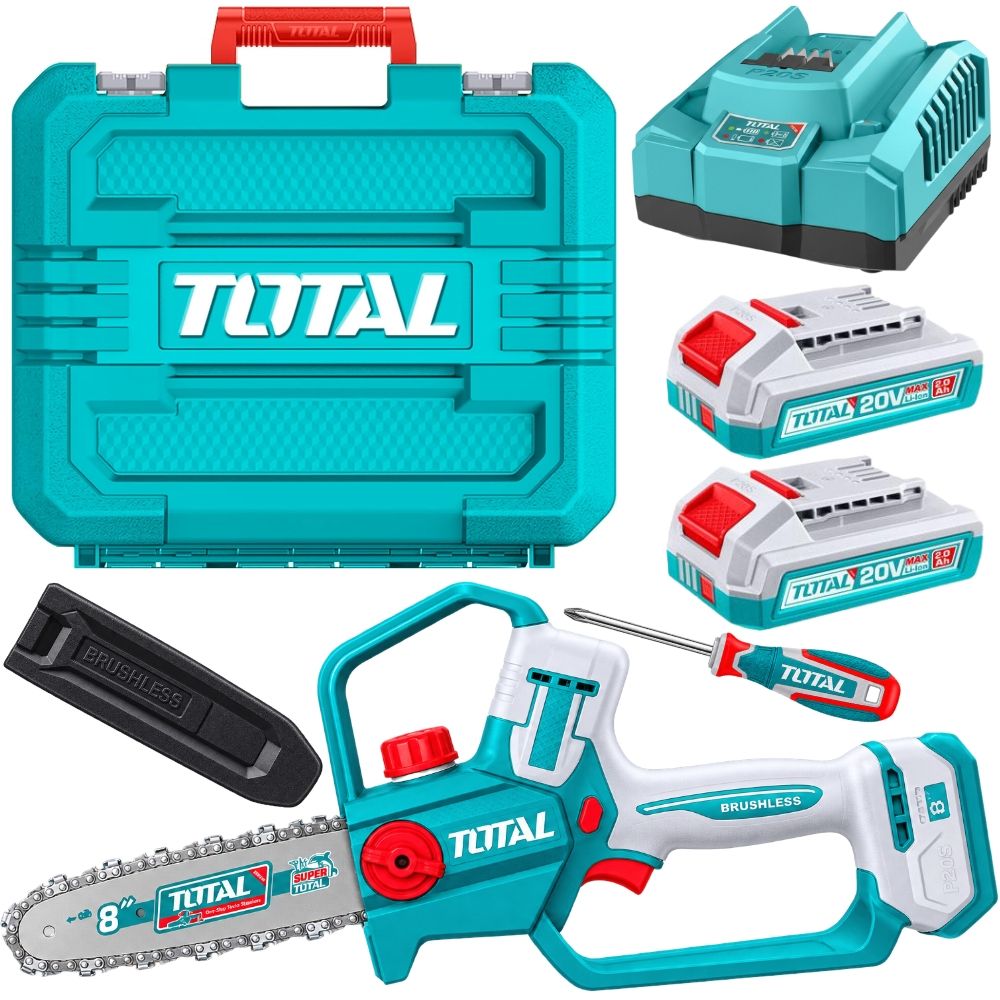 s-zoom.filetakealot-103050016-1.jpg Total Tools - Cordless Pruner / Chainsaw (200mm) with 2 Batteries & Charger - Image 1