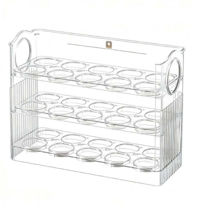 s-zoom.filetakealot-103056138-1.png Refrigerator Side Door Storage Rack, Kitchen Egg Storage Container - Image 1