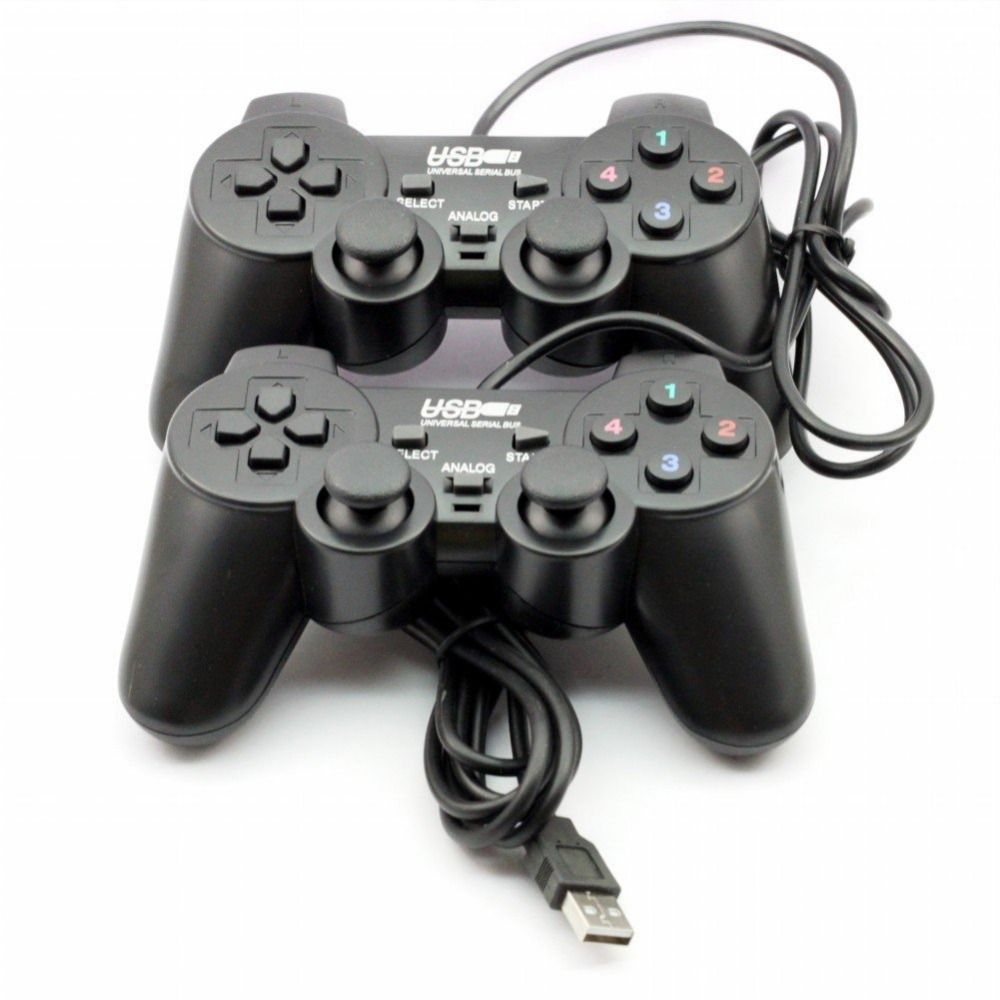 s-zoom.filetakealot-103056379-1.jpg Wired Twin USB Gaming Controllers for PC with Dual Vibration - Black 2-Pack - Image 1