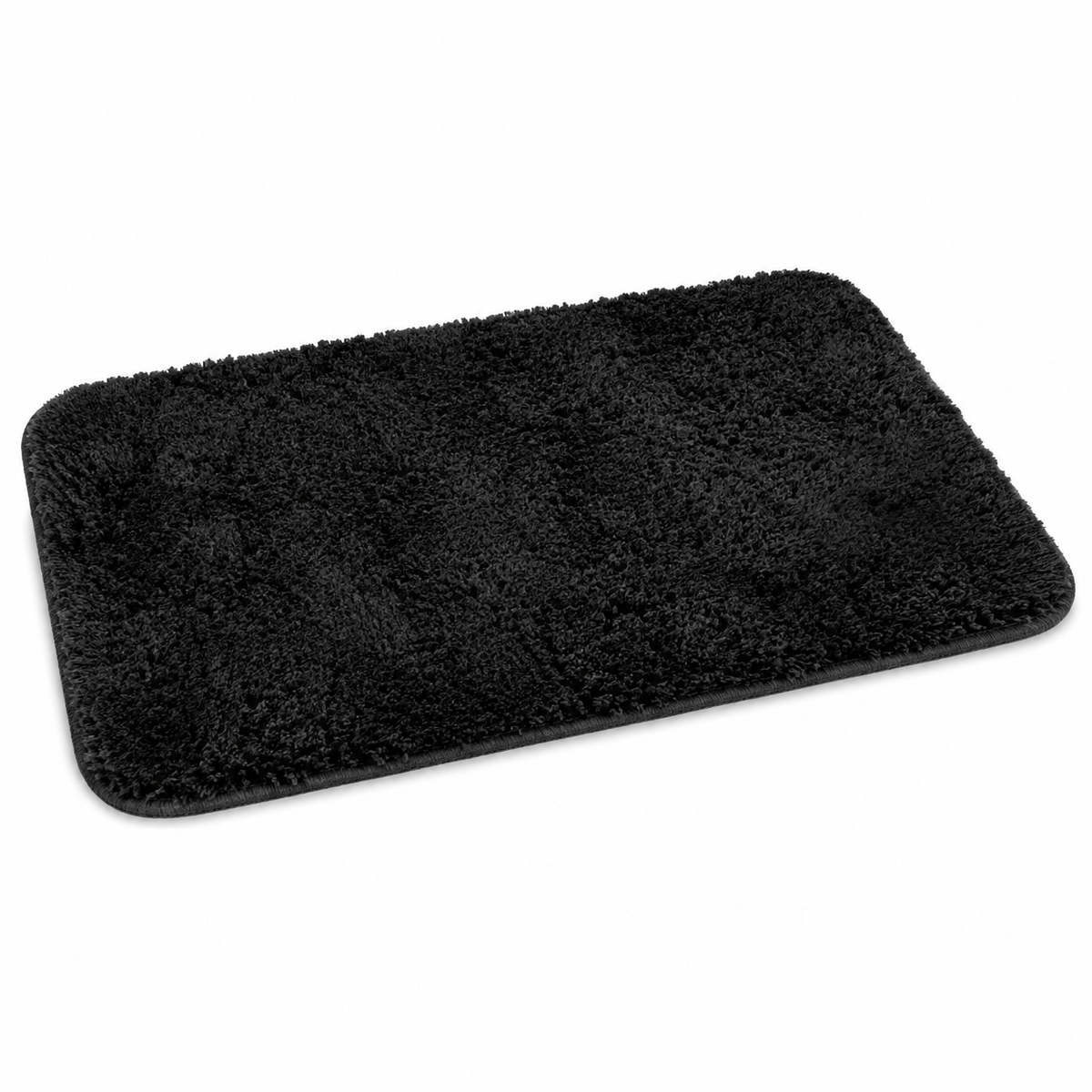 s-zoom.filetakealot-103062357-1.png Microfibre Bath Mat - Black Non-Slip Bathroom Rug (45 x 75cm) - Image 1