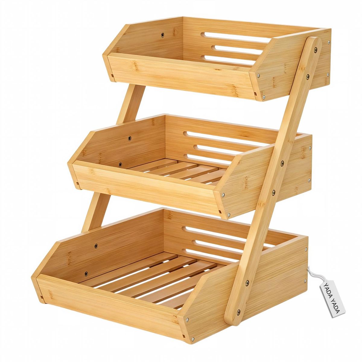 s-zoom.filetakealot-103063332-1.jpg 3-Tier Bamboo Fruit Basket Stand, Kitchen Countertop Storage Organizer - Image 1