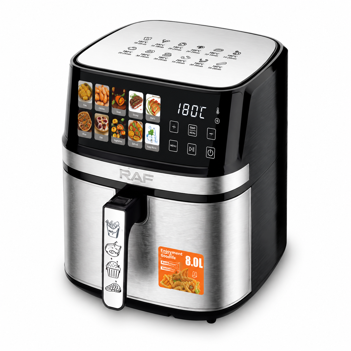 s-zoom.filetakealot-103064048-1.png RAF 8L Digital Air Fryer 1700W LED Touch - Image 1