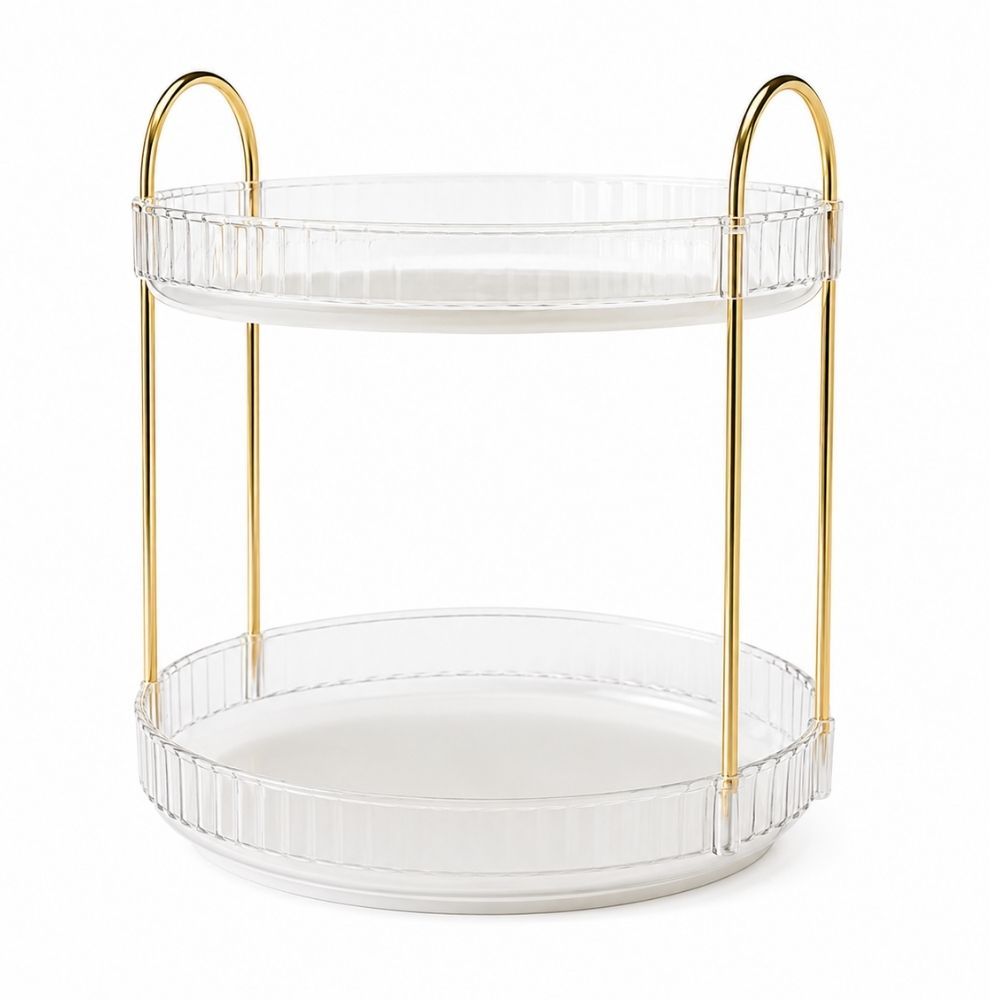 s-zoom.filetakealot-103098377-1.jpg Bestby - 2-Tier 360 Rotating Vanity Organizer for Makeup Skincare & Perfume - Image 1