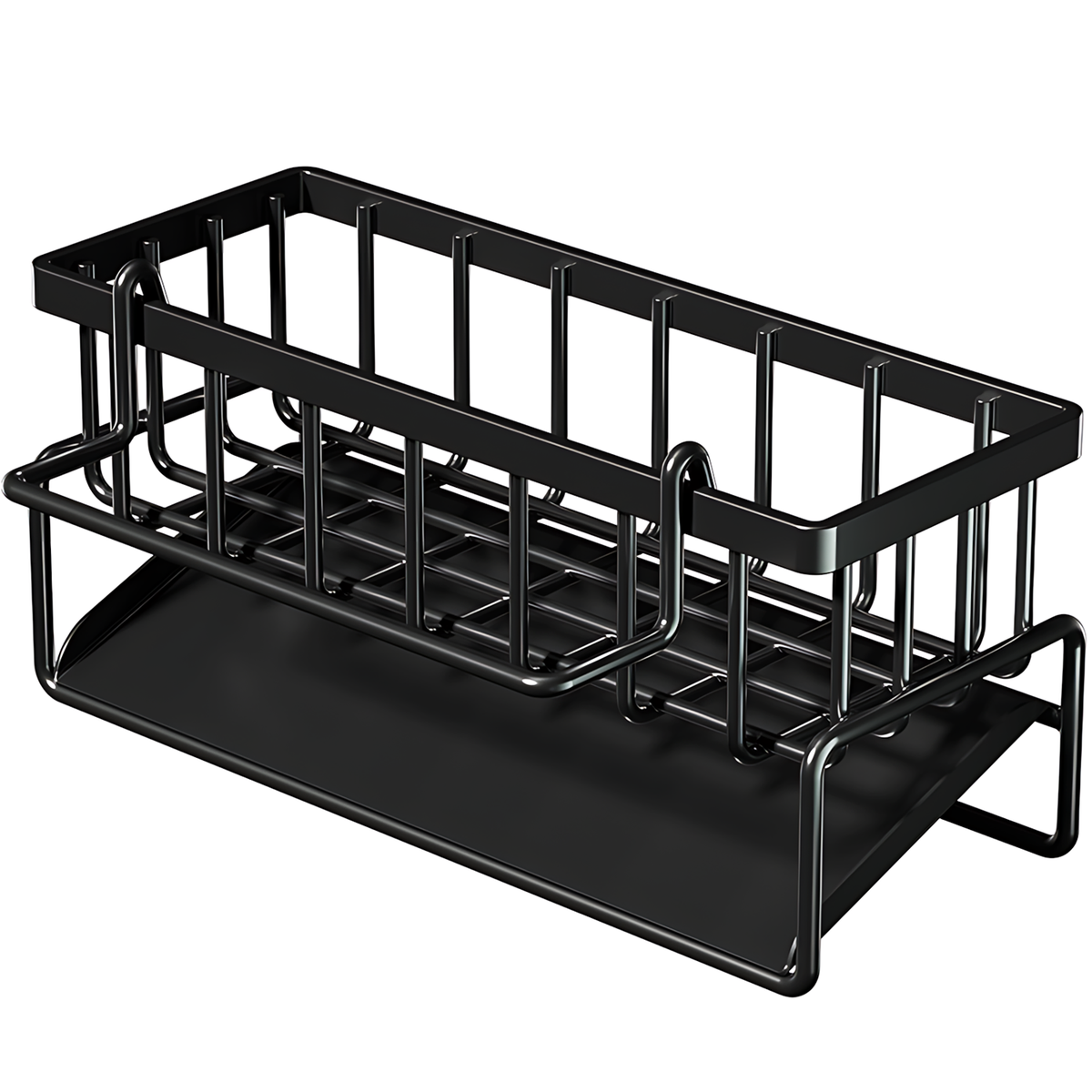 s-zoom.filetakealot-103118264-1.png Kitchen Sink Sponge Holder with Draining Tray Countertop Dish Cloth Rack - Image 1