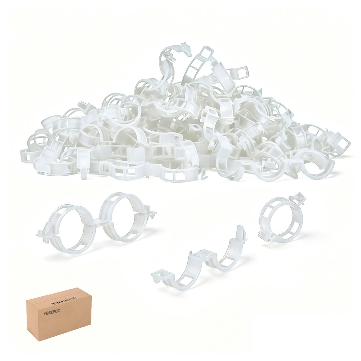 s-zoom.filetakealot-103147310-1.jpg 100 Tomato Clips, Plastic Trellis Clips Plant Support Clips, Plant Clips - Image 1