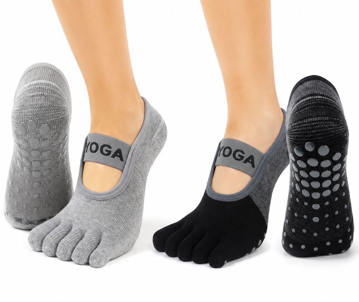 s-zoom.filetakealot-103149808-1.jpg 2 Pairs Non-Slip Five-Toe Yoga Socks For Women - Image 1