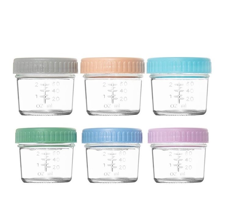 s-zoom.filetakealot-103278306-1.jpg 6 Pack Mini Glass Baby Food Storage Containers 80ml Jars with Airtight Lids - Image 1