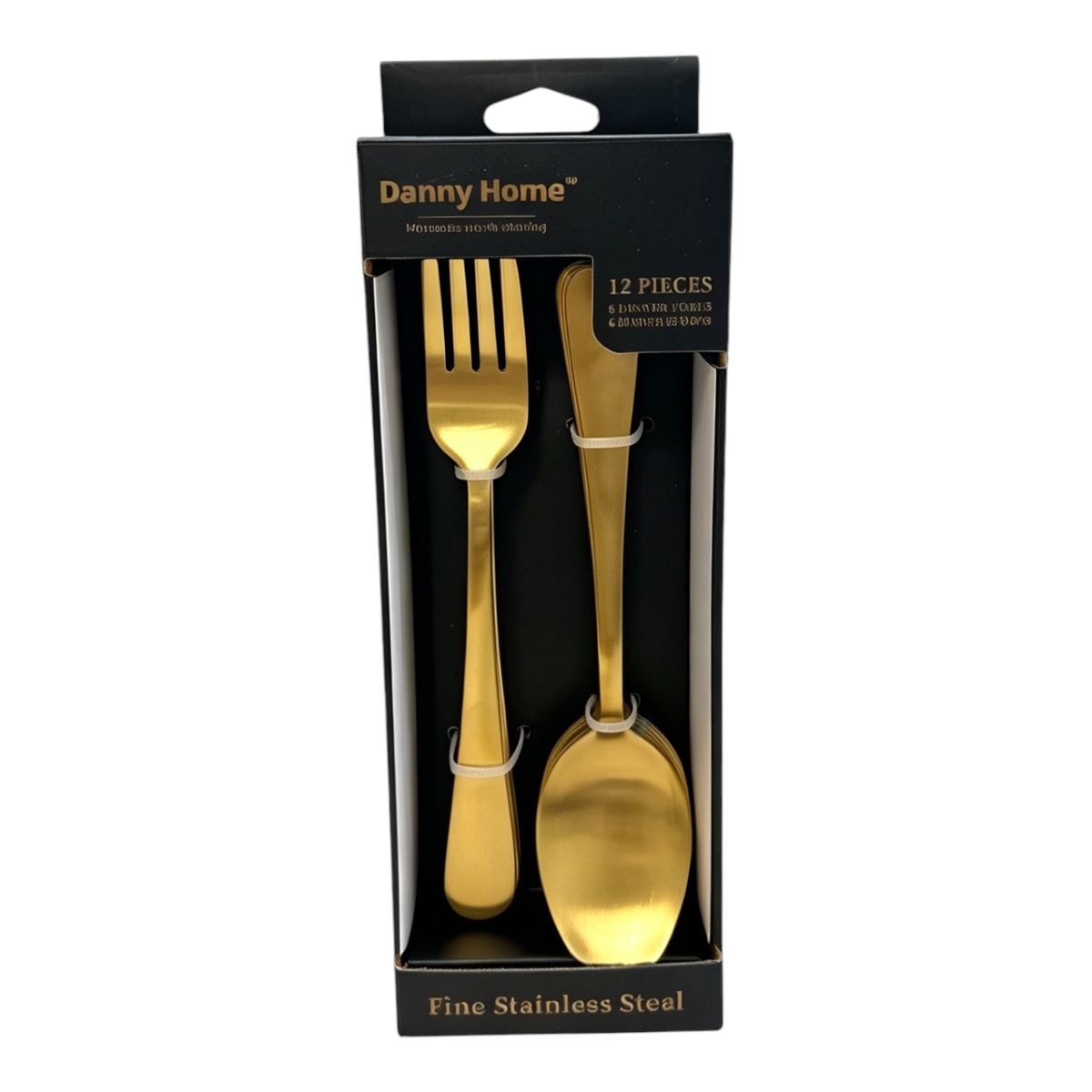 s-zoom.filetakealot-103278525-1.jpg Danny home Gold Cutlery Set-12Pcs (6 Forks+6 Spoons)-ZYB096-2MG - Image 1