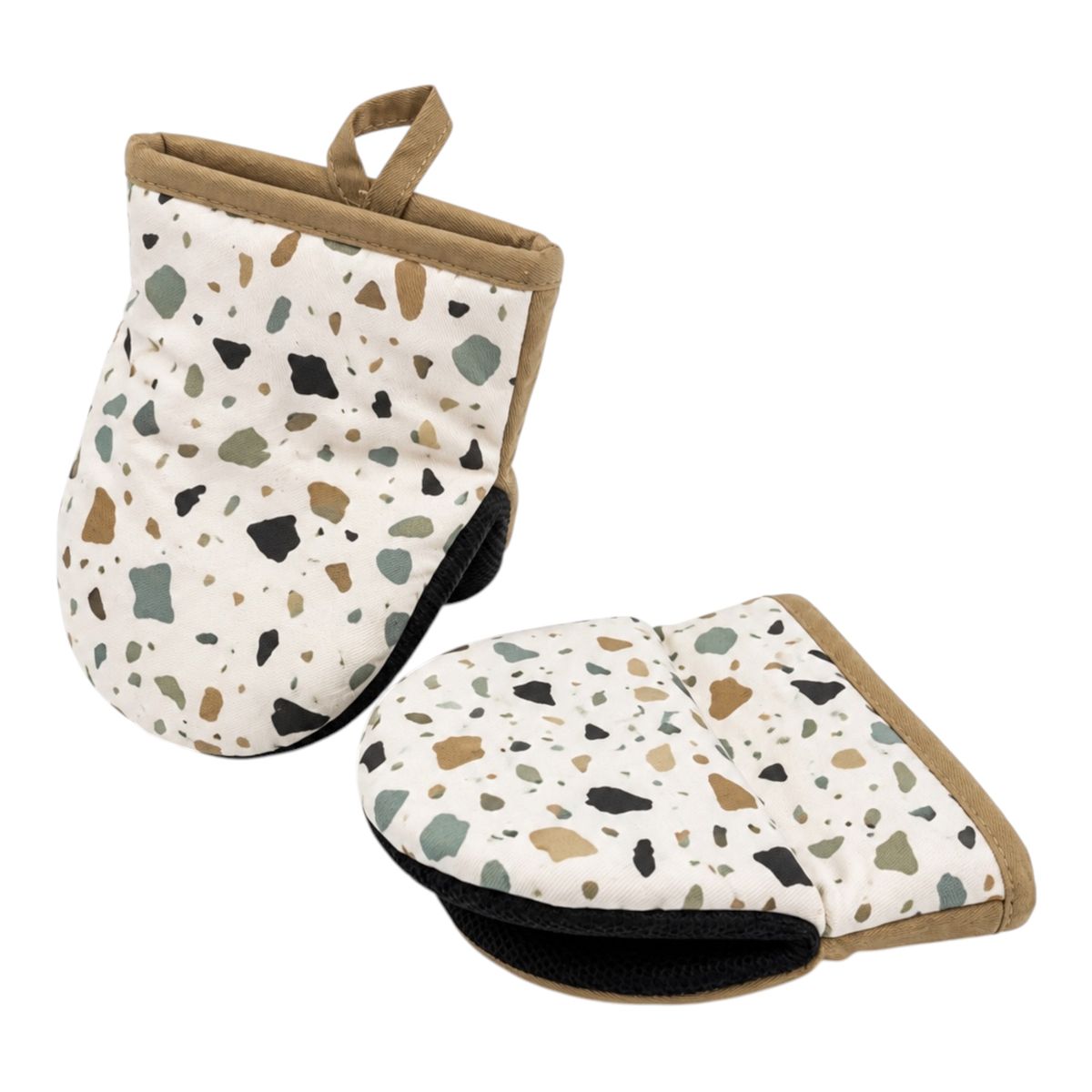 s-zoom.filetakealot-103282751-1.jpg Cotton Oven Mitt Set of 2 - Heat Resistant Padded Non-Slip Kitchen Mitts - Image 1