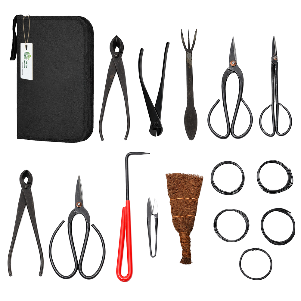 s-zoom.filetakealot-103301254-1.png Greenwood 15pcs Bonsai Tool w/Storage Case Garden Shovel Potting Tool Kit - Image 1
