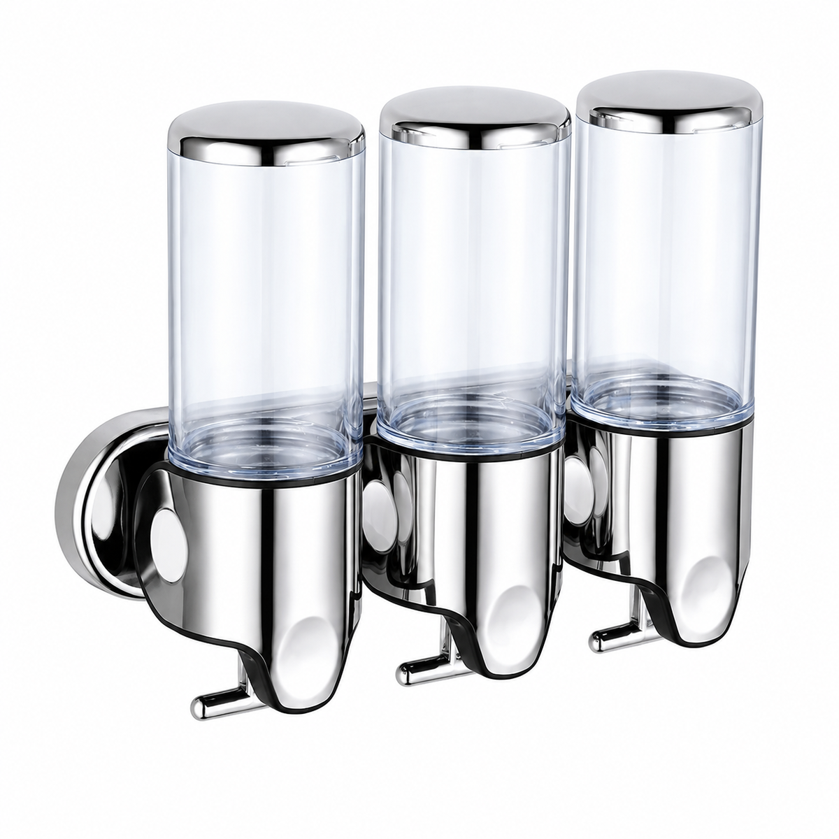 s-zoom.filetakealot-103308663-1.png Triple Wall Mounted Soap Dispenser With 3x 400ml Bottles For Hotel Bathroom - Image 1