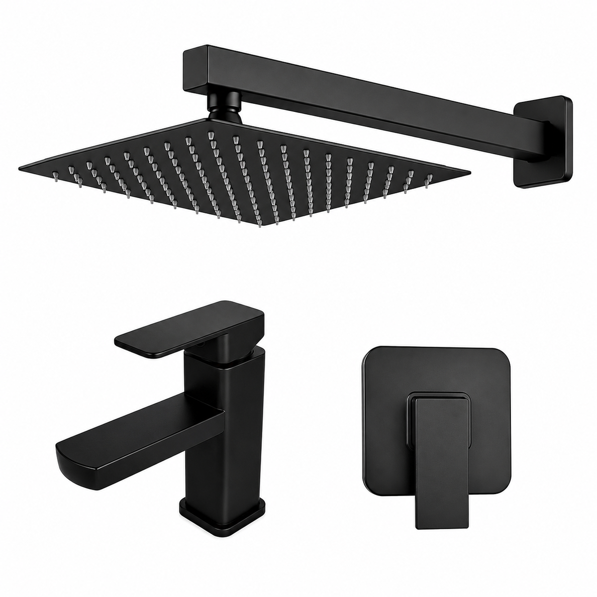 s-zoom.filetakealot-103335031-1.png Black Brass 3-Piece Bath Set Concealed Rain Shower Mixer Kit - Image 1